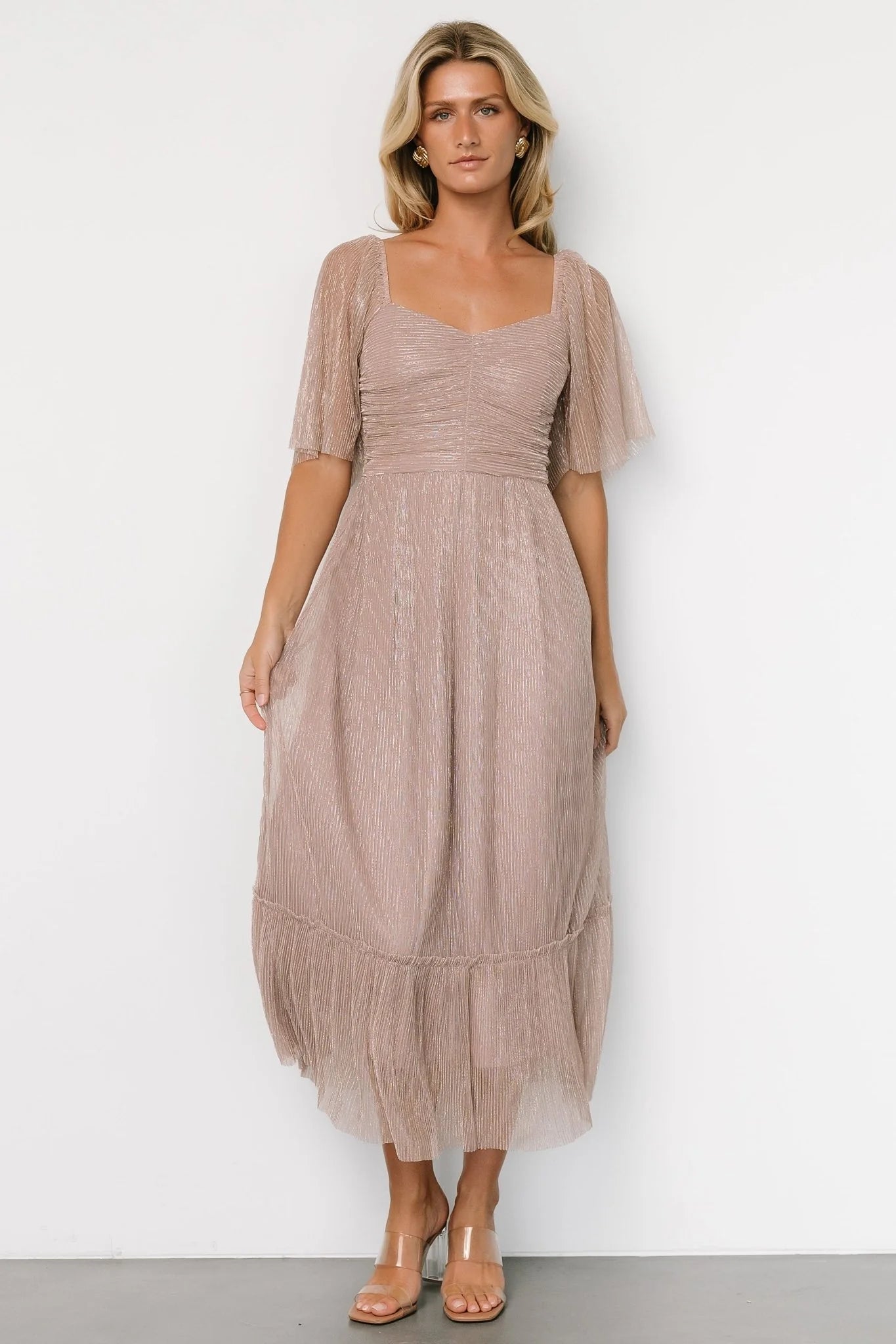 Elea Shimmer Dress | Vintage Rose